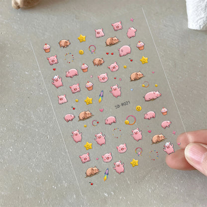 Niedliche Elefant Nagelkunst Aufkleber