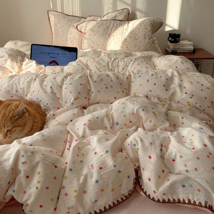Sternenmuster Steppbett-Wäsche Set