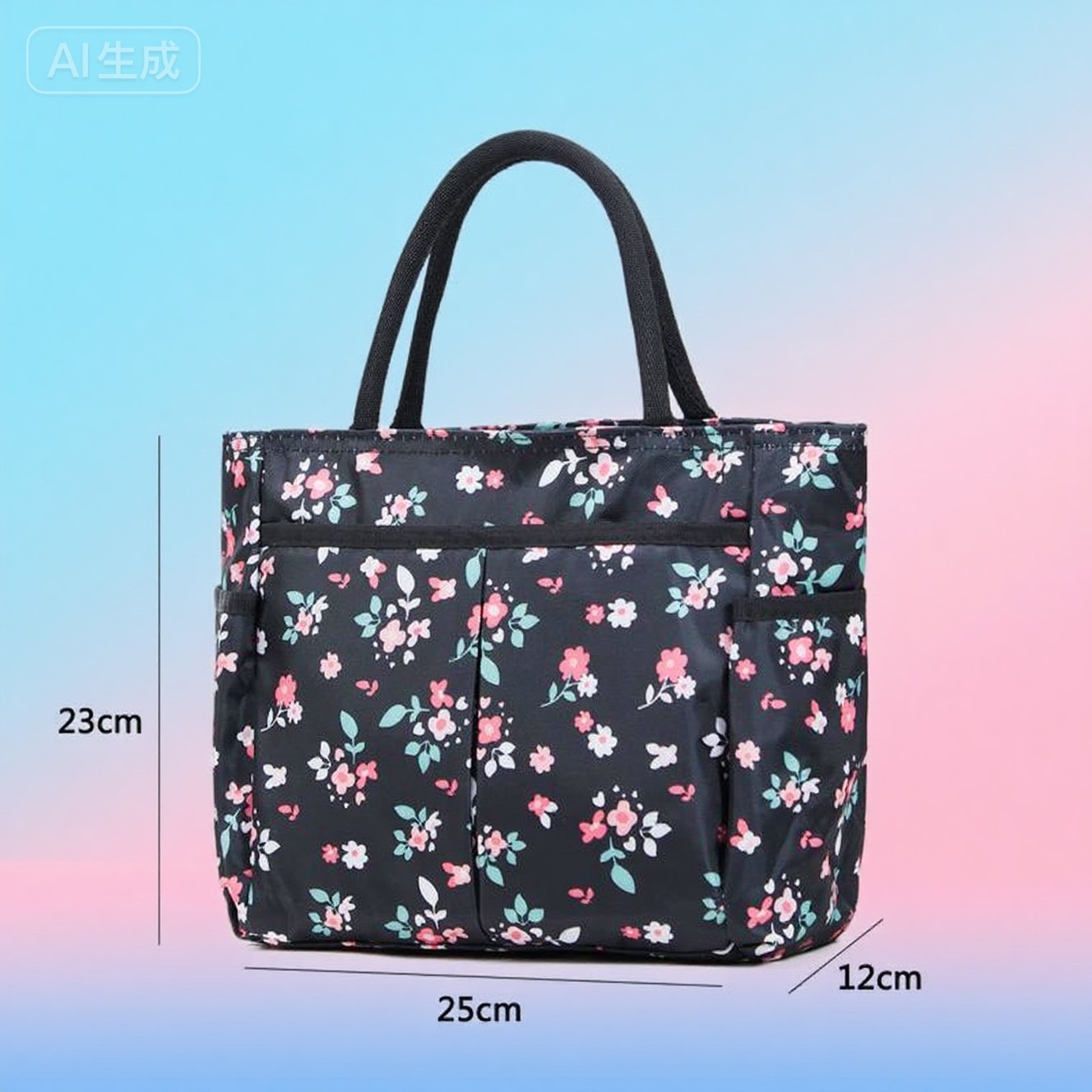 Blumenmuster Mehrfach-Taschen Einkaufsbörse Brehn