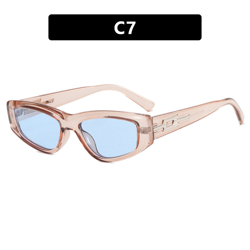 Damen modische Cat-Eye Sonnenbrille mit transparentem Rahmen und kühlen Gläsern Brehn