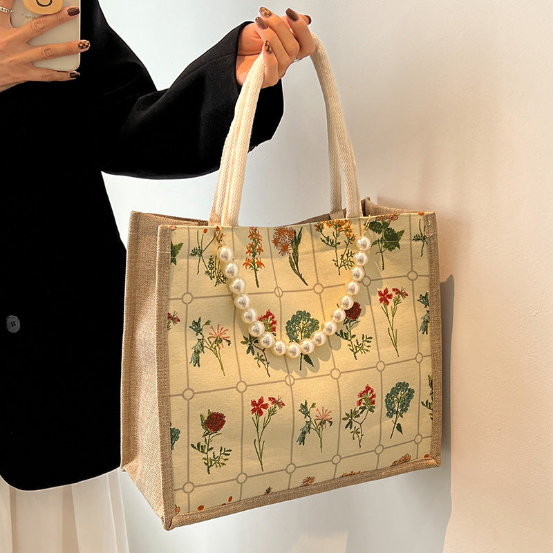 Bestickte Blumendruck-Tasche