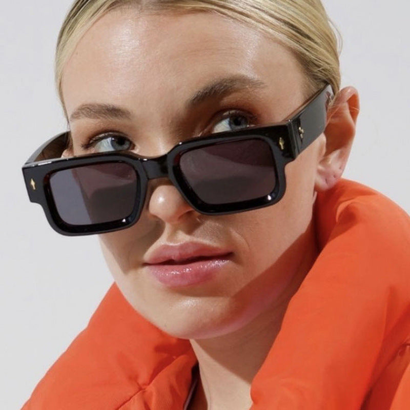 Damen modische quadratische Sonnenbrille im auffälligen Schildpatt-Design Brehn