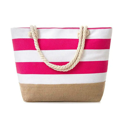 Strandtasche mit Maritimen Streifen und Robusten Seilgriffen Brehn