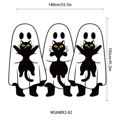 Großer Halloween Wandsticker Vinyl mit tanzenden Skeletten und ablösbarem Selbstklebefilm