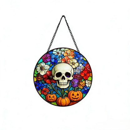 Dekorative Totenkopf Buntglas Wandkunst Brehn