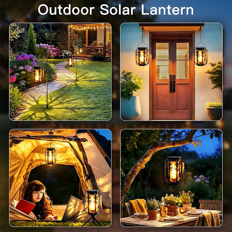 Unisex Solar Laterne mit flackerndem Feuer-Effekt Brehn