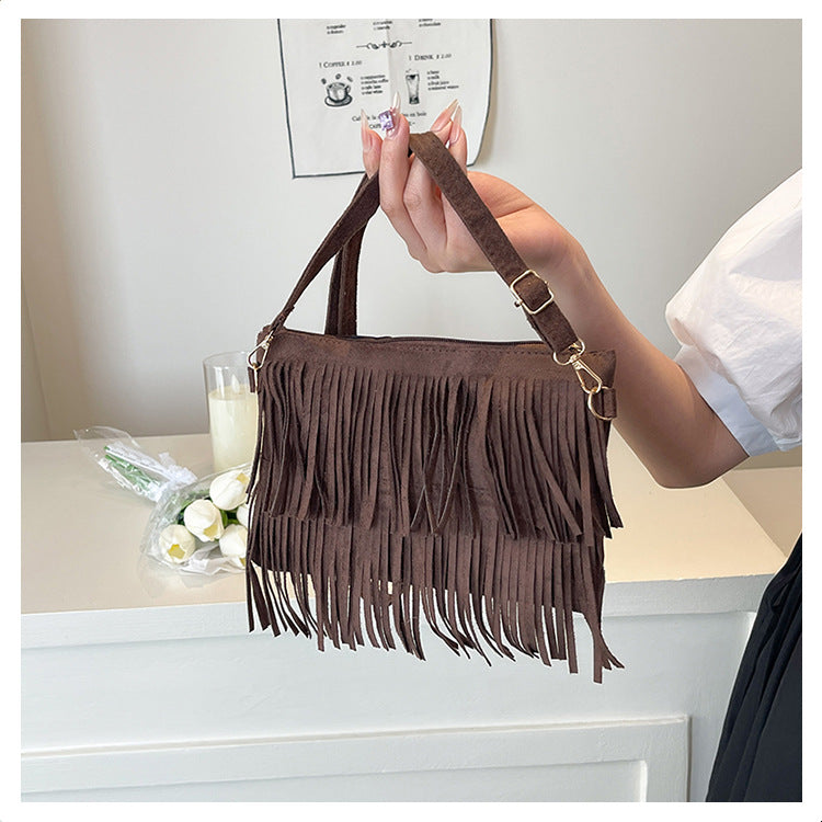 WoStylish Fransen Crossbody Tasche Brehn