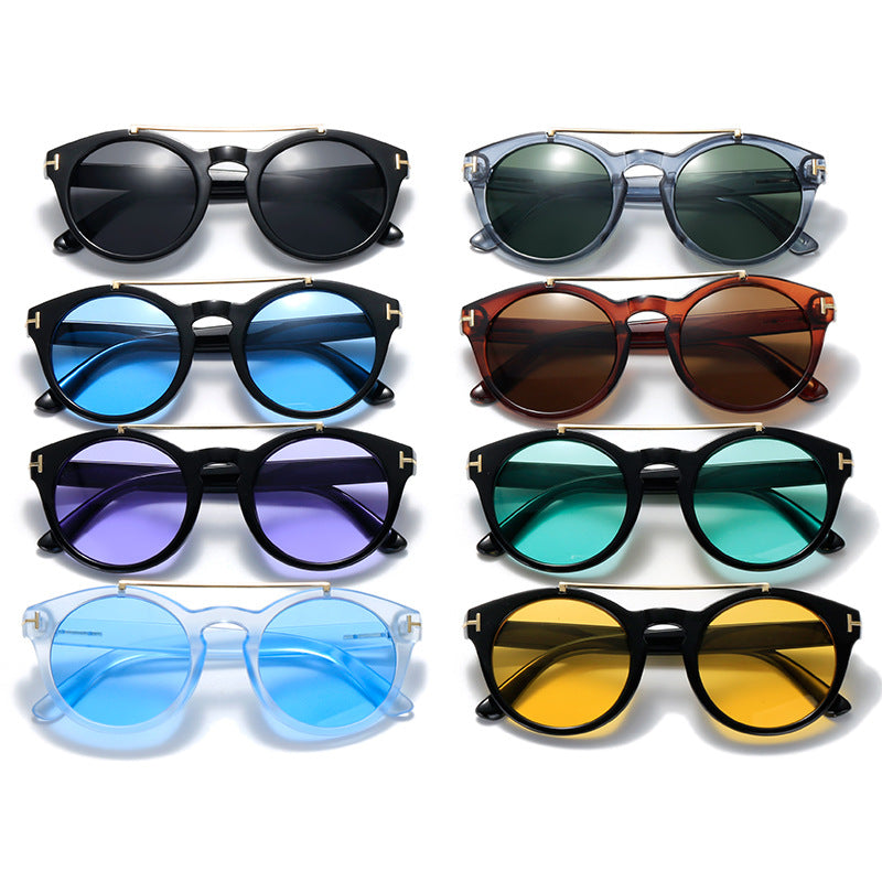 Damen modische Sonnenbrille mit eleganten runden Gläsern Brehn