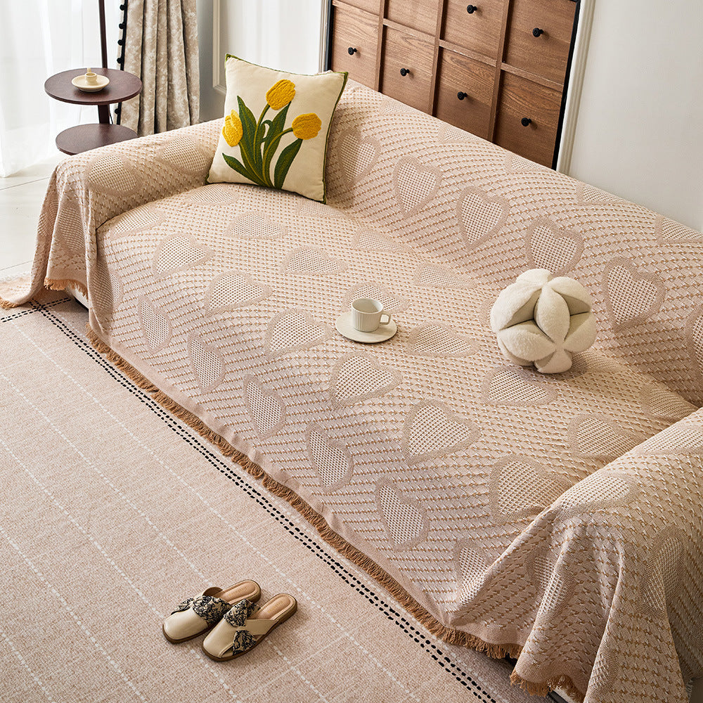 Gemütliche Herzmuster Sofa-Wurfdecke