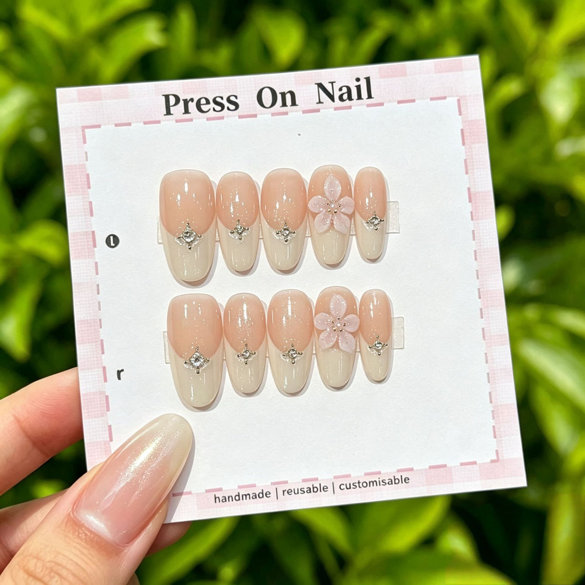 Anpassbare Glitter-Akzent Press-On Nägel