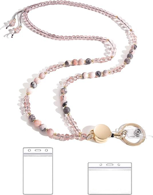 Perlen-Lanyard mit zurückziehbarem ID-Halter Brehn
