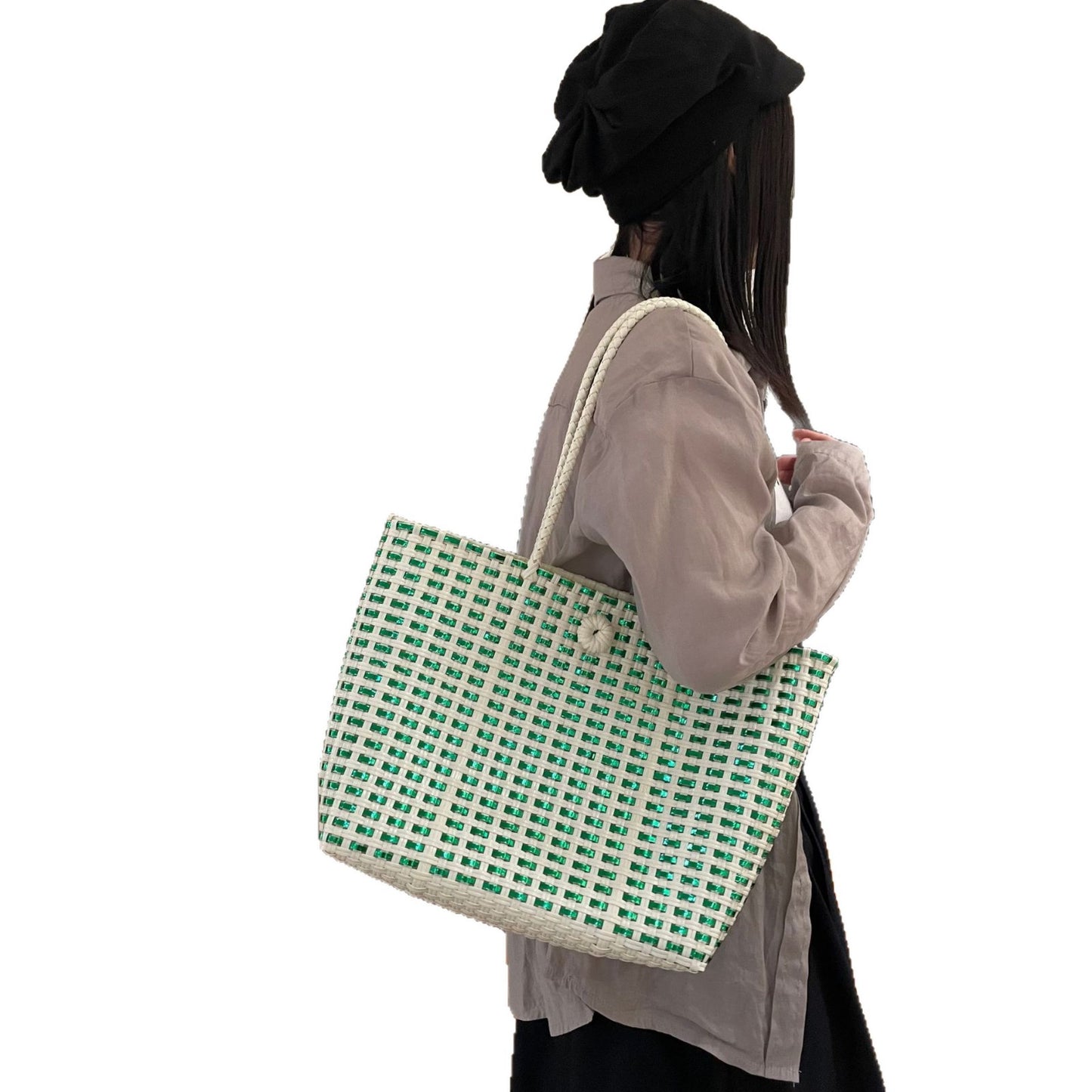 Handgewebte Einkaufs- und Strandtasche Brehn