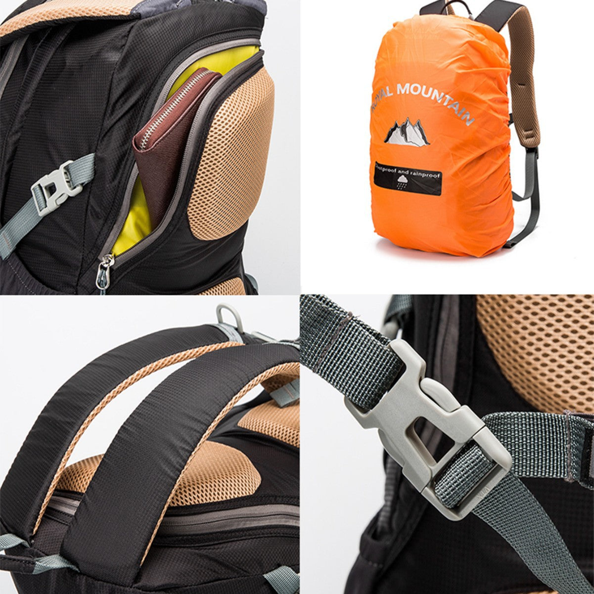 Unisex nan leichter Tageswanderrucksack mit atmungsaktivem Rückenpolster und verstellbarem Brustgurt Brehn