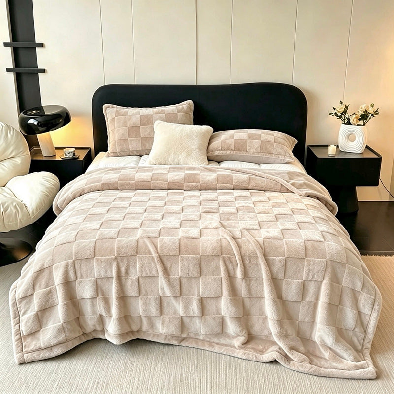 Strukturiert Patchwork Fleece Decke Brehn