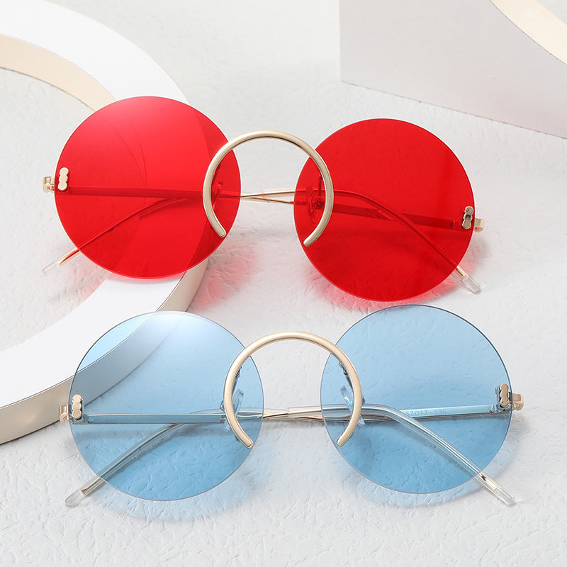 Damen modische runde Sonnenbrille mit innovativem Metallrahmen Brehn