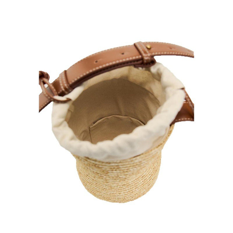 Handgefertigte Korbtasche mit Elegantem Lederträger Brehn