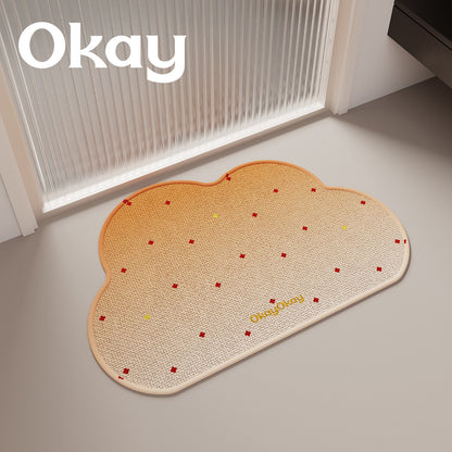 Cloud-Shaped Plush Microfiber Absorbent Non-Slip Bath and Entry Rug
