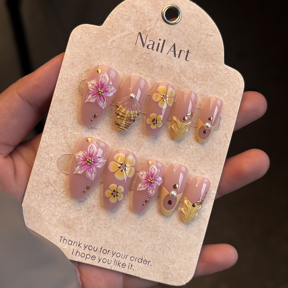 Dekorativer Floral Press-On Nagelset Brehn