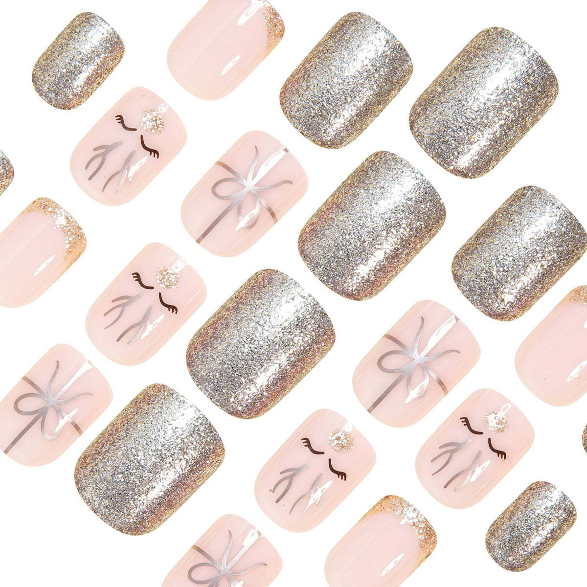 Elegantes Festliches Press-On Nagelkunst Set Brehn