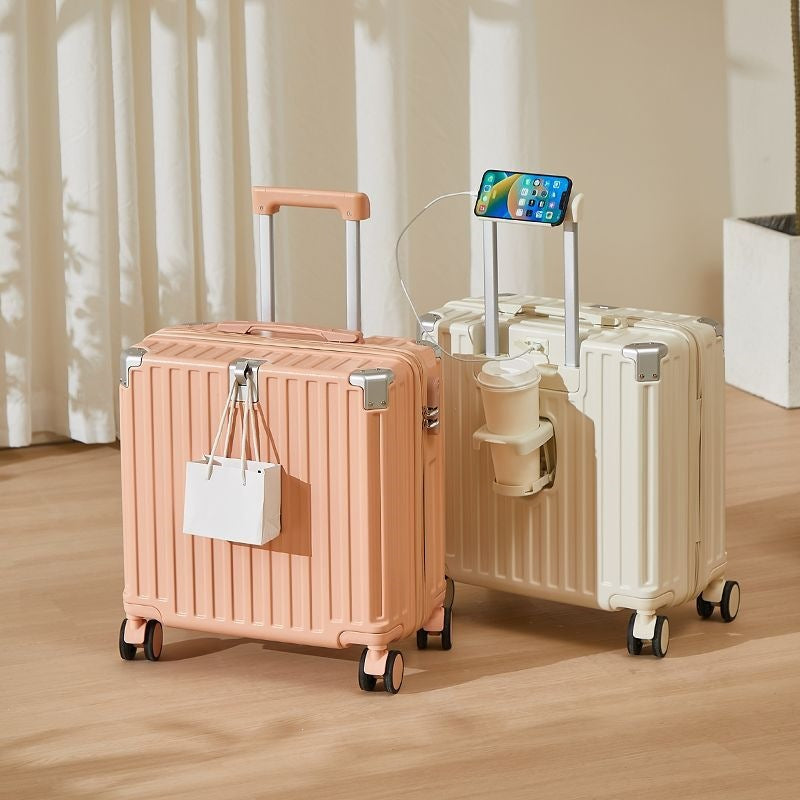 Hartschalen Reisekoffer Mit Integriertem Usb-Anschluss Und Praktischen Getränkehalter Brehn