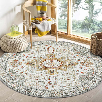 Vintage-inspirierter runder Teppich