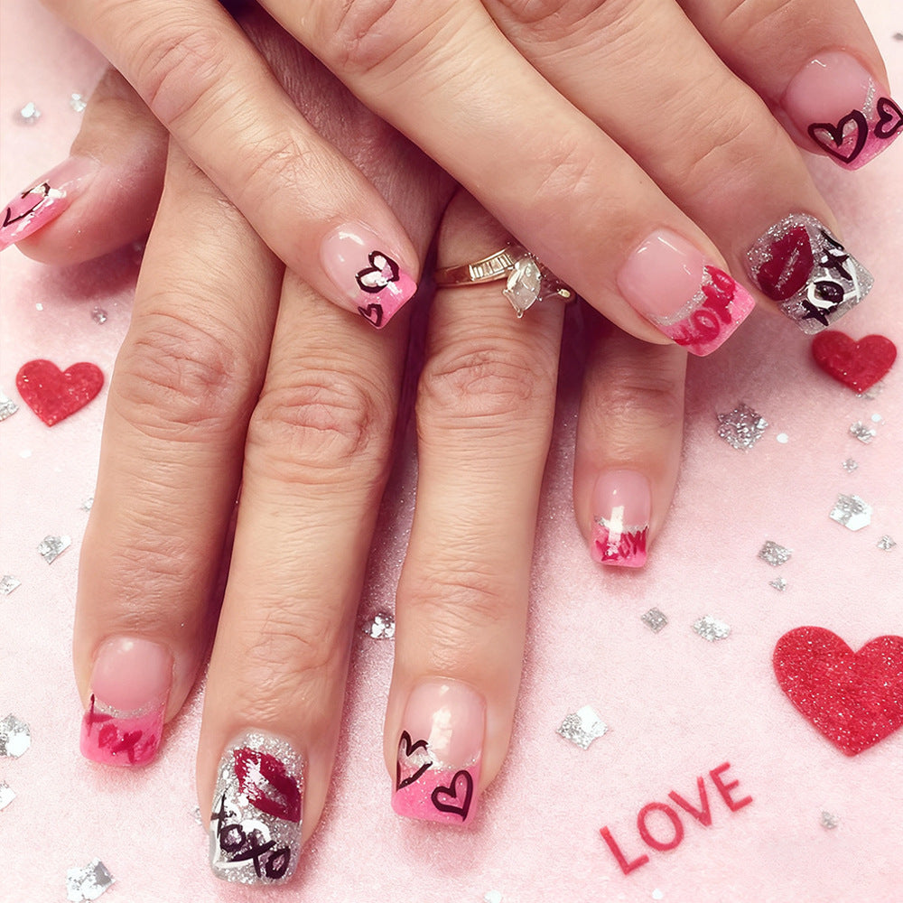 Romantische herzthemen Nagelkunst zum Aufkleben Brehn