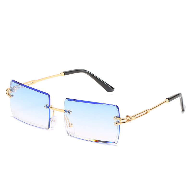 Damen modische Sonnenbrille mit einzigartigem rechteckigen Rahmen und funkelnden Details Brehn