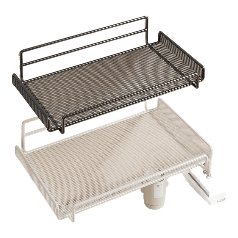 Wandmontierter Zwei-Ebenen Belüfteter Mesh Router und Power Strip Organizer