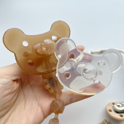 Kieferorthopädischer transparenter Silikon-Bär-förmiger Baby-Schnuller