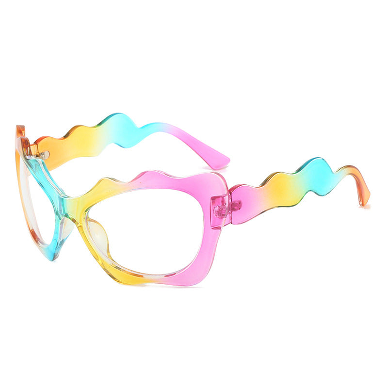 Damen extravagante Sonnenbrille mit wellenförmigem Rahmendesign Brehn