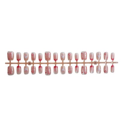 Premium Künstlerische Blumen Press-On Nagelset