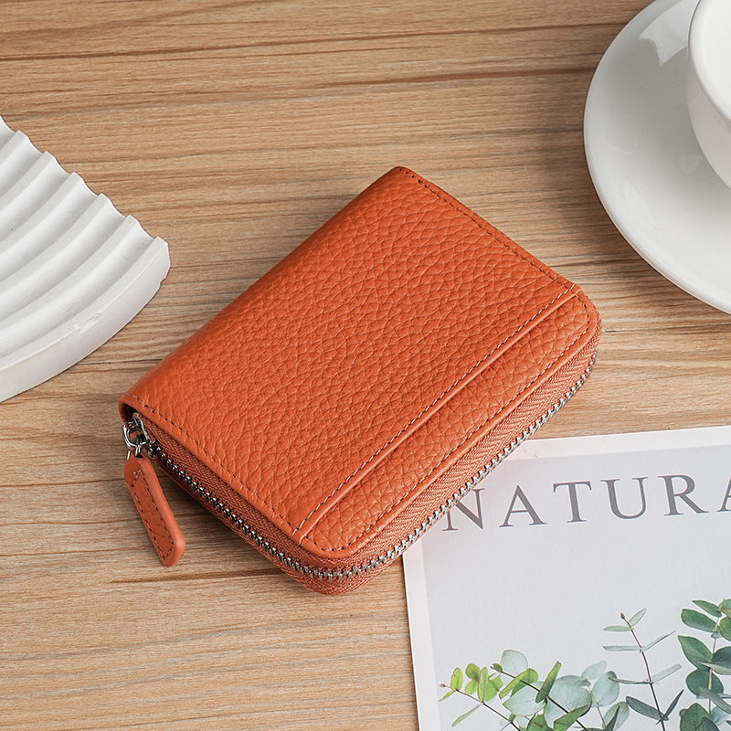 Premium strukturiertes Leder Reißverschluss-Wallet