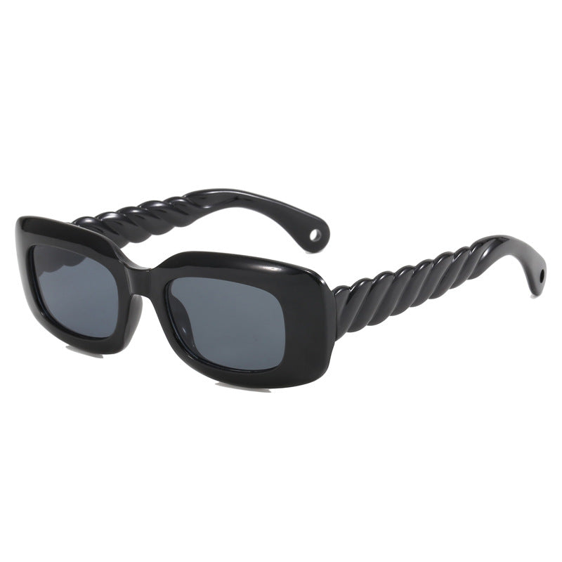 Damen modische quadratische Sonnenbrille mit einzigartigem gedrehten Bügeldesign Brehn