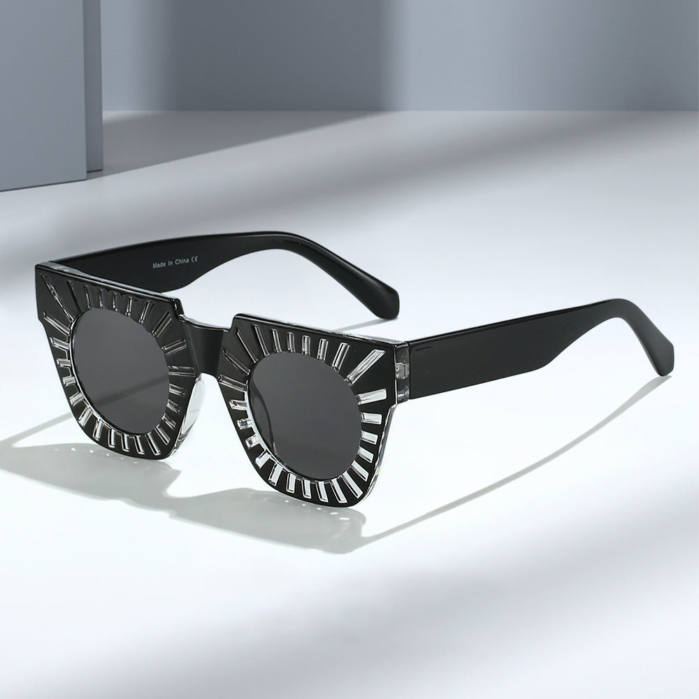 Damen Modische Sonnenbrille mit kreativem geometrischem Rahmen Brehn
