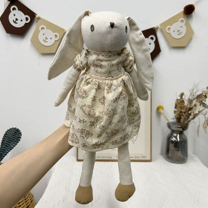 Weiche Leinenhase Puppe Paar mit abnehmbaren vintage-inspirierten Outfits