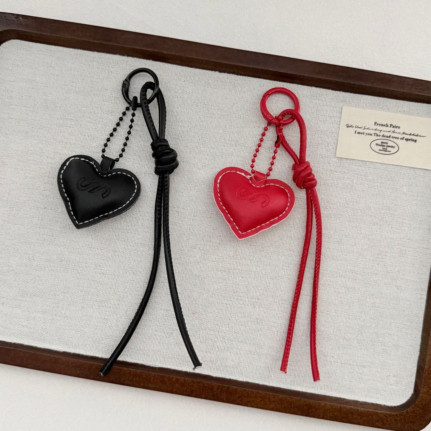 Leder Herz Charm Schlüsselanhänger Brehn