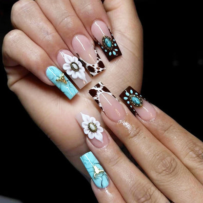 Bohemian Floral Nagelkunst Erweiterungen Brehn
