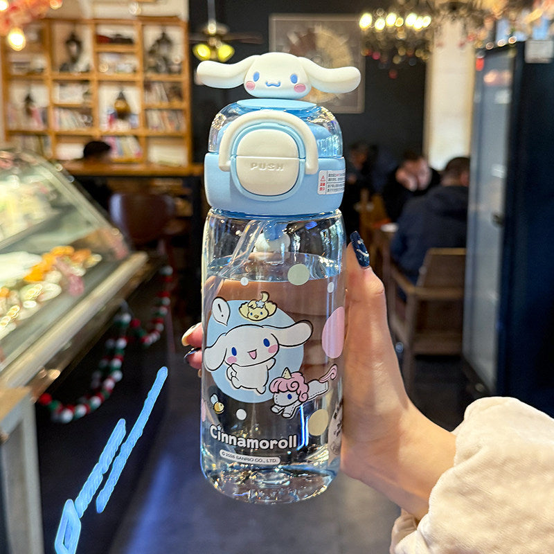 Damen Trinkflasche mit interaktivem Deckel und süßem Charakterdesign Brehn