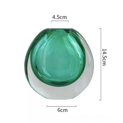 Handgefertigte solide Glas-Bud-Vase mit skulpturalem Hohlkern Brehn