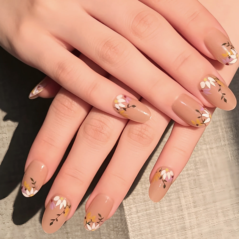 Floral Decorative Press-On Nail Set Brehn