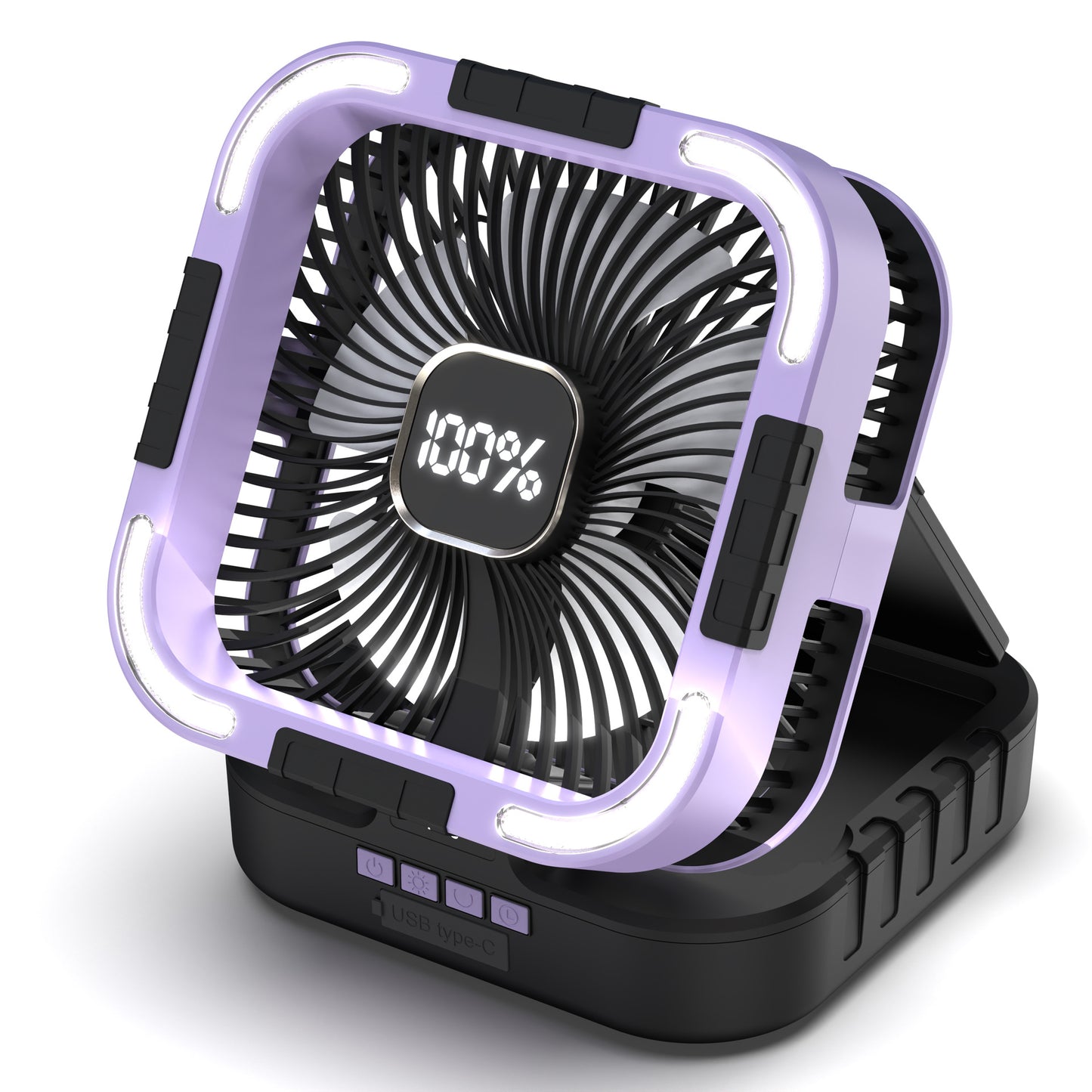 Solarbetriebener Campingventilator mit LED-Licht Brehn
