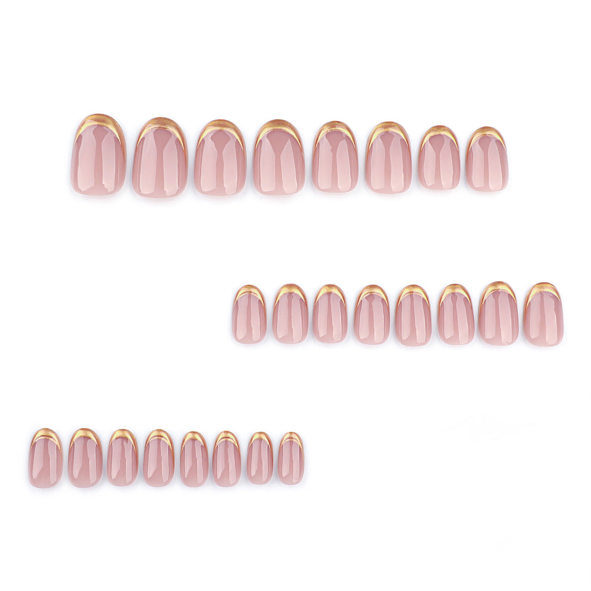 Elegante goldfarbene French-Nagelkunst Brehn