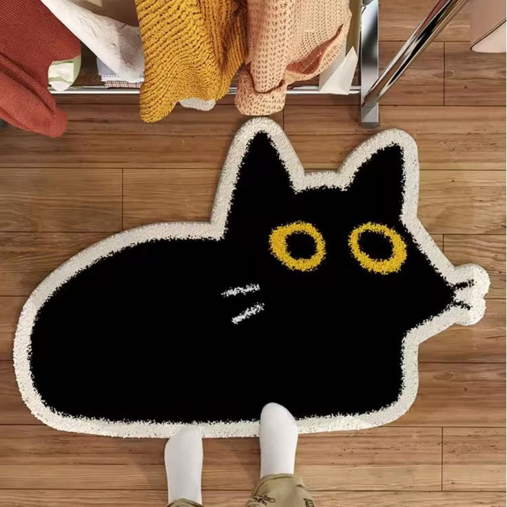 Niedlicher katzenmotivierter Plüschbereichsteppich