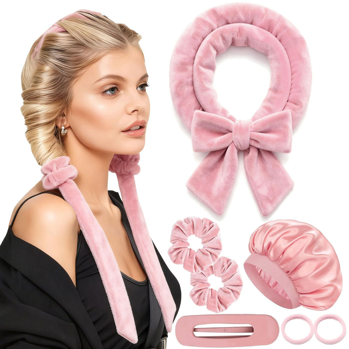 Hitzefreies Satin-Haarlocken-Set