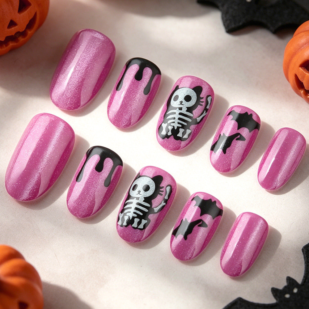 Künstlerische Halloween-Themen Press-On Nagelkunst Brehn
