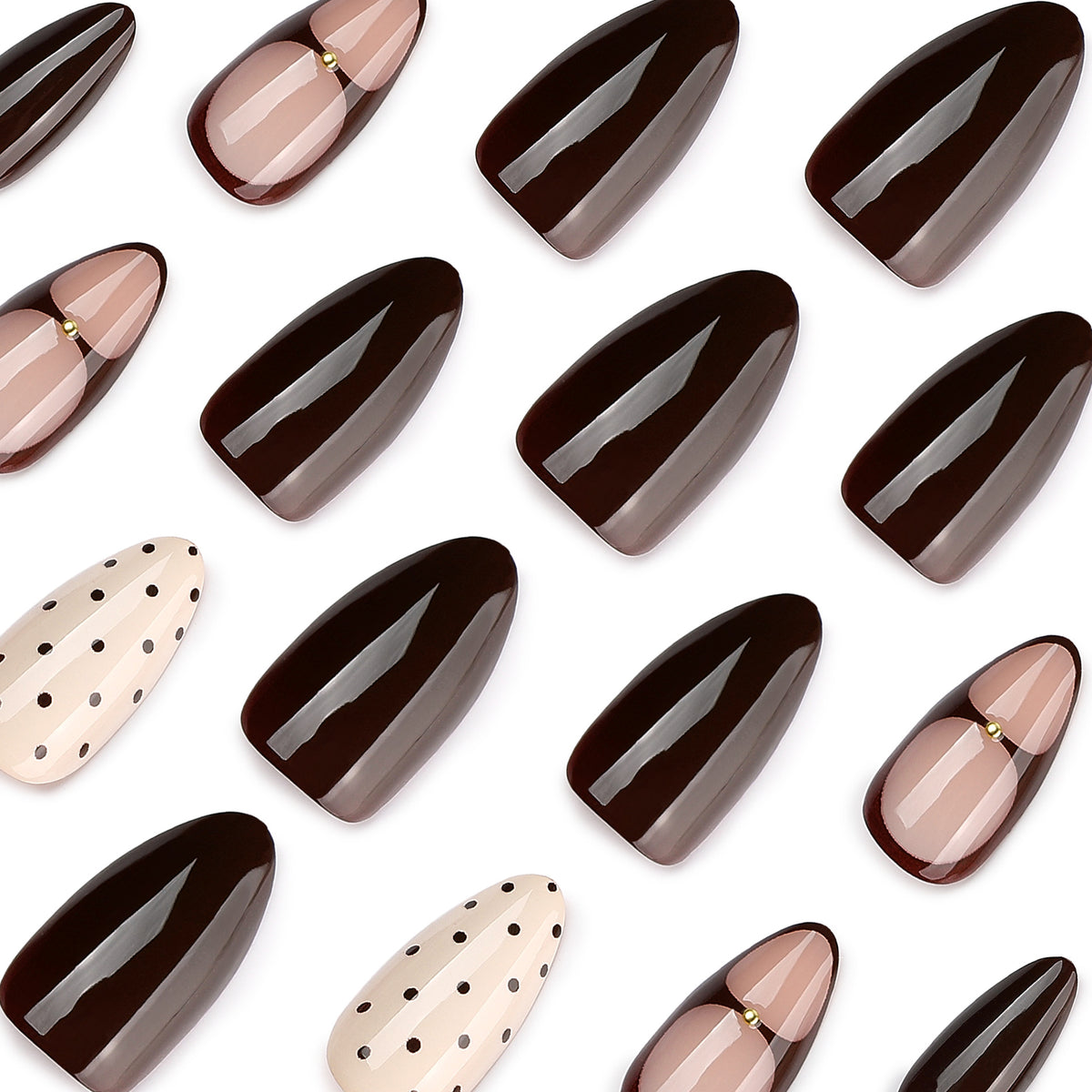 Kunstvolle Nagelgestaltung mit Blumen- und Punktmotiven Brehn