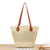 Elegante Strohtasche mit Attraktiven Ledergriffen Brehn
