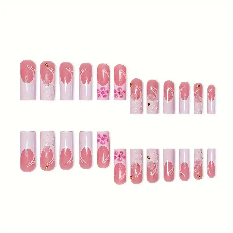 Elegante Blumen Acryl-Nagelkunst Brehn