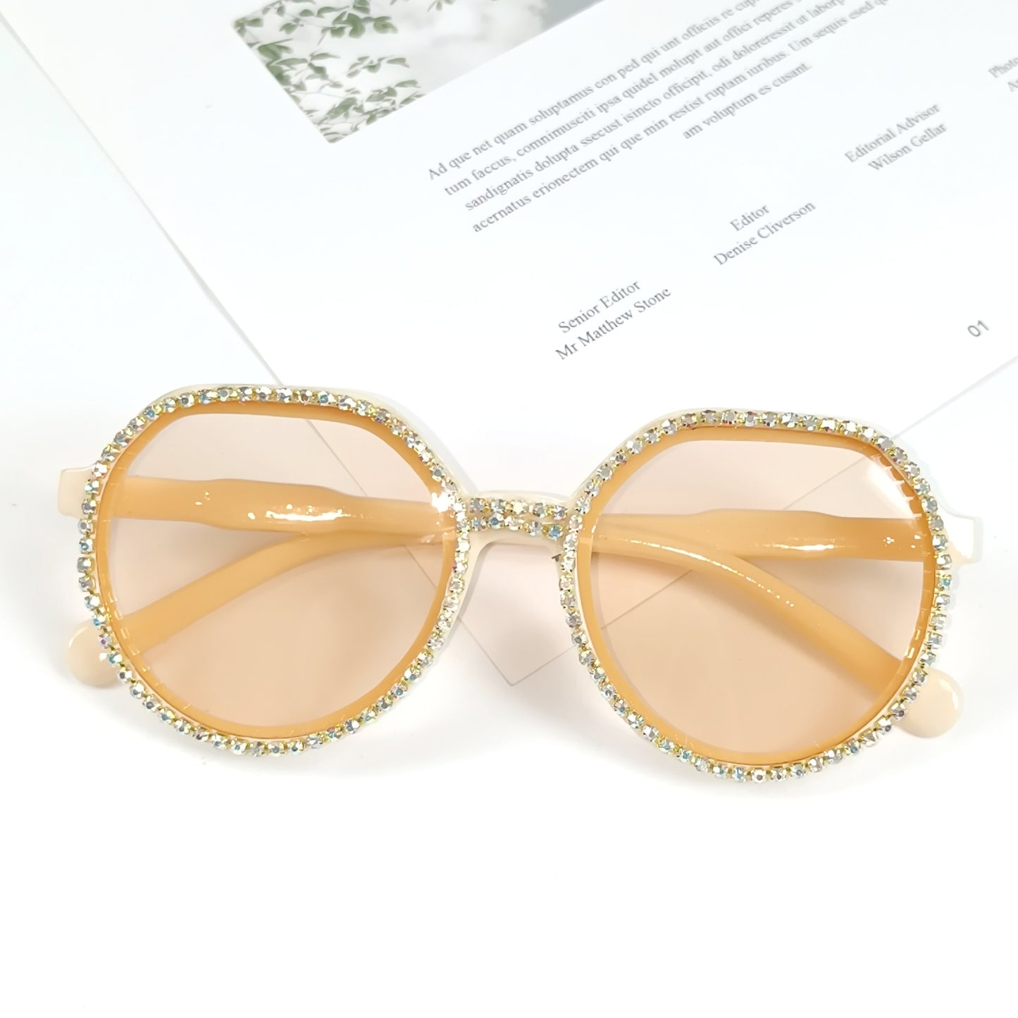 Damen Glitzernde Oversized Sonnenbrille Brehn