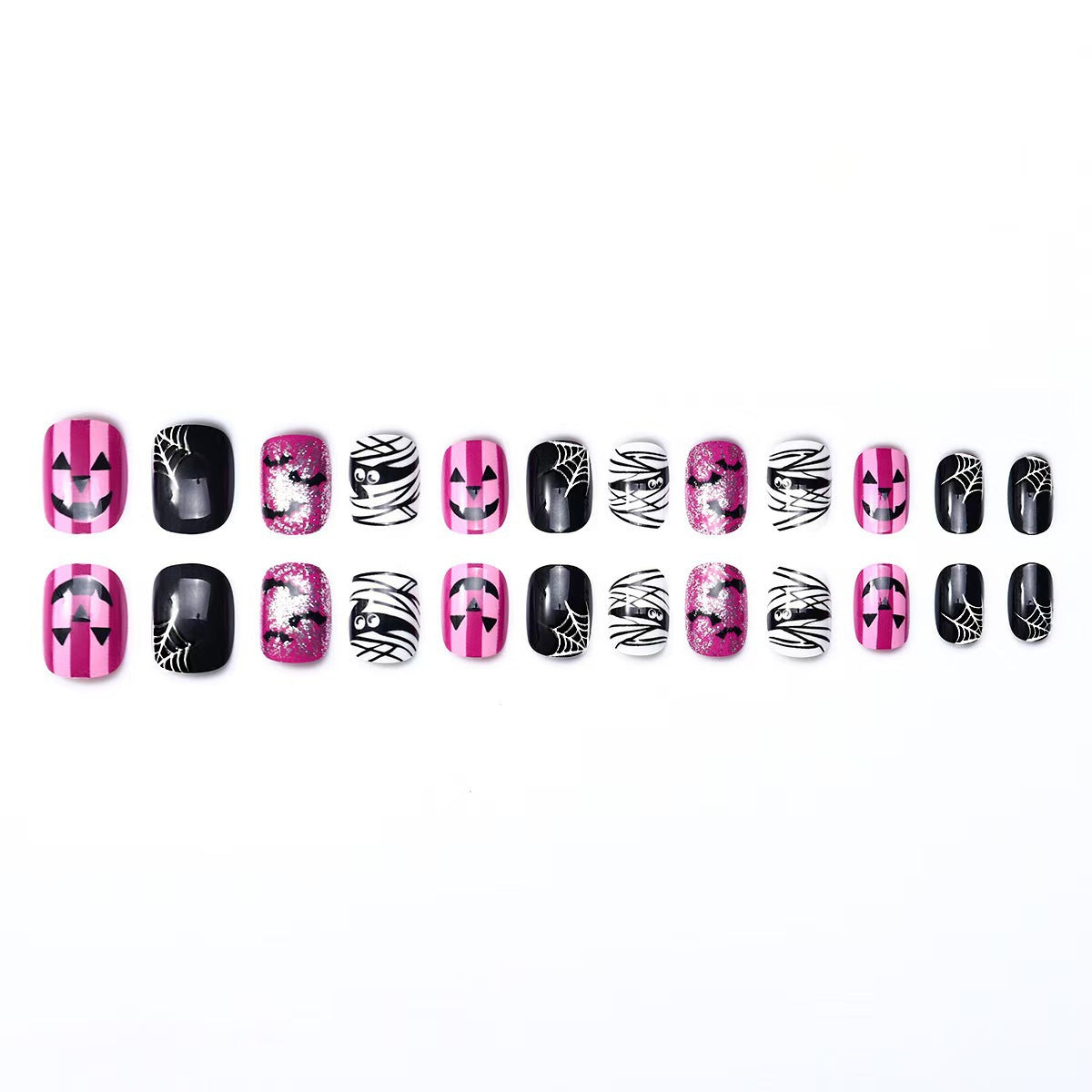 Kreatives Kunstnagelset mit Halloween-Motiven und Glitzerakzenten Brehn
